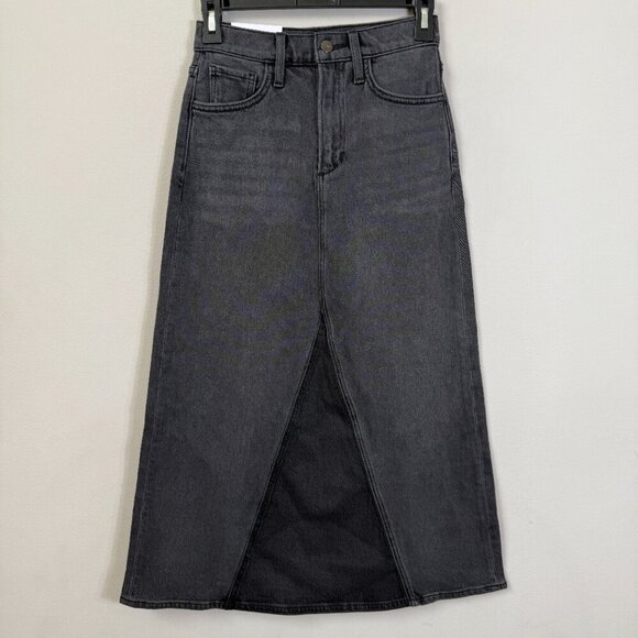 Joe's Tulie Denim Midi Skirt Womens 23 Black With Grace Vintage Stretch $228 NWT - Picture 6 of 15